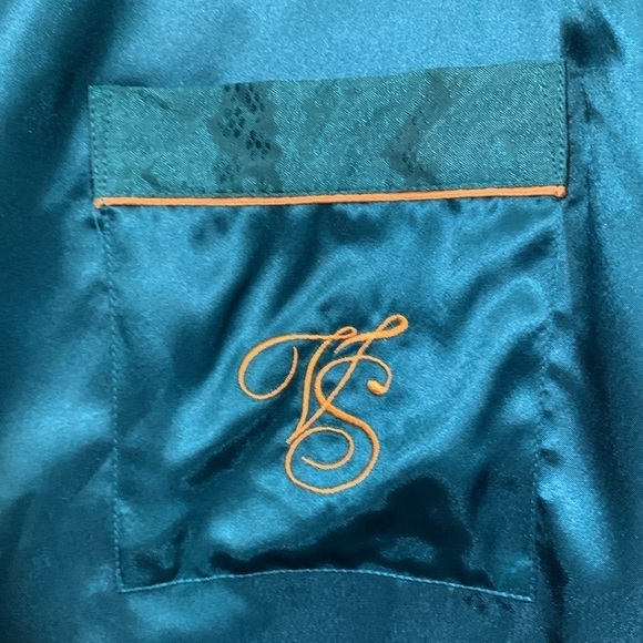 Victoria’s Secret Gold Label Vintage Teal Green Pajama Set size M - Picture 3 of 9